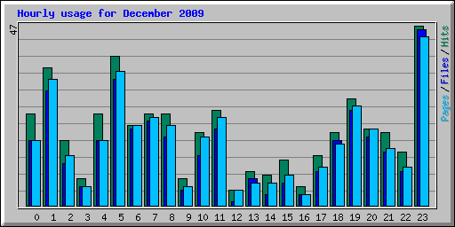 Hourly usage for December 2009