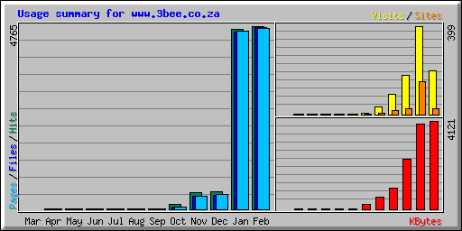 Usage summary for www.3bee.co.za